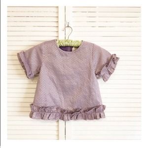 Peek Girl’s Purple Sparkly Ruffle Top
